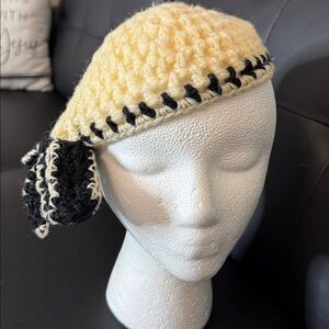 HANDMADE Crochet Knit Beret Hat 50’s 60’s VINTAGE